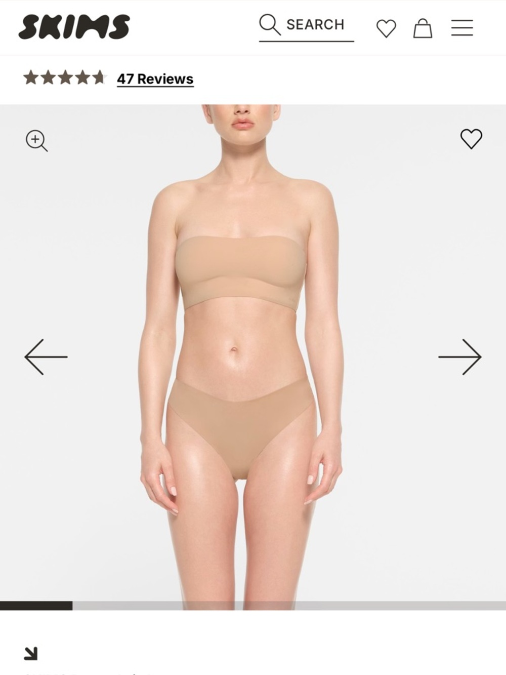SKIMS Seamless Strapless Bandeau CLAY
